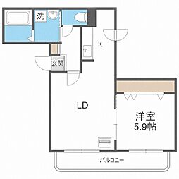フローレンス 1LDKの間取図画像