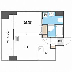 TEADA北4条 1LDKの間取図画像
