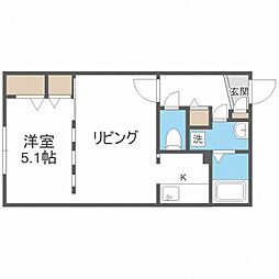 ファインブルーム学園前 1DKの間取図画像
