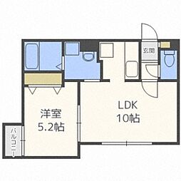 SUNLINE山鼻 1LDKの間取図画像
