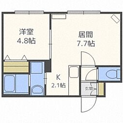 グランメール月寒EAST 1LDKの間取図画像