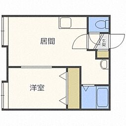 リリー元町 1DKの間取図画像
