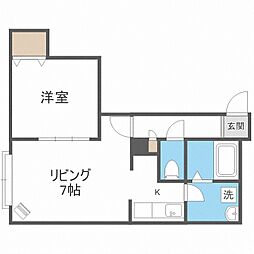 イーストスター東札幌 1LDKの間取図画像