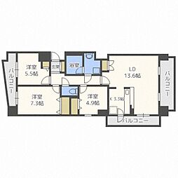 RESIDIA円山北五条 3LDKの間取図画像