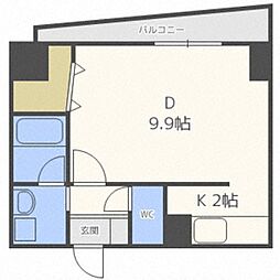 ioミナミ3ジョウ 1Kの間取図画像