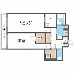 ビッグパレス南5条 1LDKの間取図画像