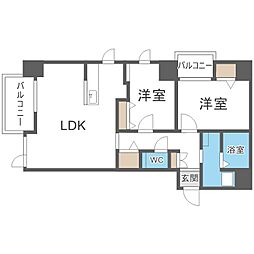 オーチャードホームズヒラギシ 2LDKの間取図画像