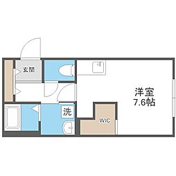 カレラ豊平2nd 1Kの間取図画像