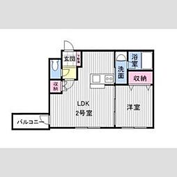モルティーニ平岸 1LDKの間取図画像