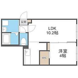ディモーラN12 1LDKの間取図画像