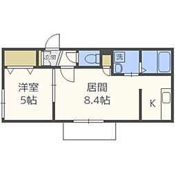 アクアトピア福住 1LDKの間取図画像