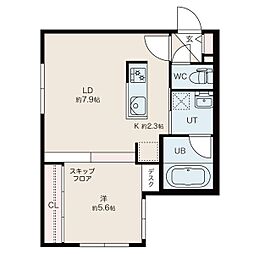 クレアール東札幌 1LDKの間取図画像