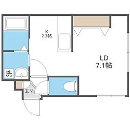 FLOSPROVA 1Kの間取図画像