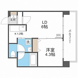 フランセジュール北20条 1LDKの間取図画像