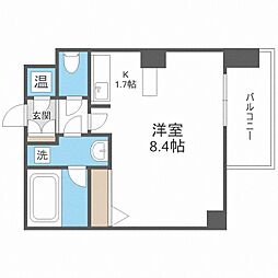 クレジデンス札幌・南4条 1Kの間取図画像