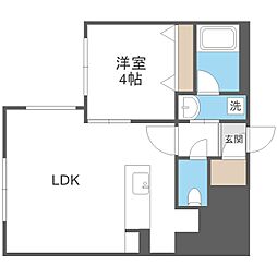 カレラ学園前 1LDKの間取図画像