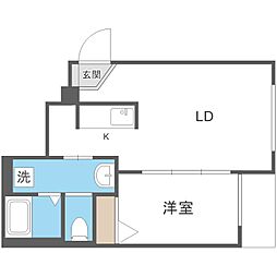 MaisonKamuyParkFront 1LDKの間取図画像