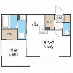 ラ・エスペランス麻生 1LDKの間取図画像