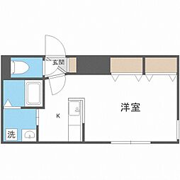 ブランノワールN9 1Kの間取図画像