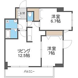 アルティ発寒 2LDKの間取図画像