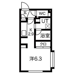 NsKBLD.2nd 1Kの間取図画像