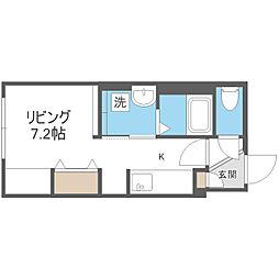 札幌市東区北二十三条東15丁目マンション 1Kの間取図画像