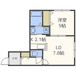 Trentadue 1LDKの間取図画像