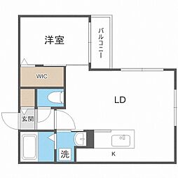 CARRERA行啓通 1LDKの間取図画像