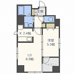 グランヴィア大通 1LDKの間取図画像