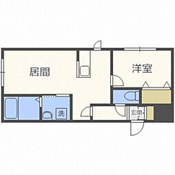 ノースポイント元町 1LDKの間取図画像
