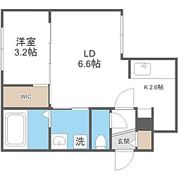 札幌市西区発寒十条2丁目マンション 1LDKの間取図画像