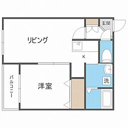 ミリオンベル美園 1LDKの間取図画像