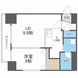 S-RESIDENCE円山表参道 1LDKの間取図画像