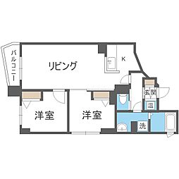 リオビスタ 2LDKの間取図画像