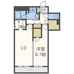 ビッグパレス南5条 1LDKの間取図画像
