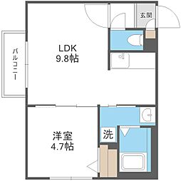 HTS東札幌 1LDKの間取図画像