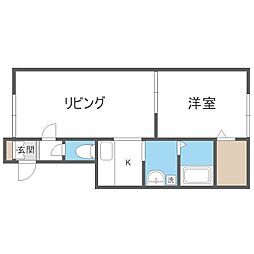 セレッソ西町南 1LDKの間取図画像