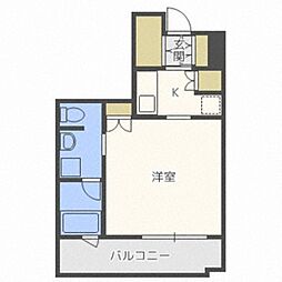 ラフィネタワー札幌南3条 1Kの間取図画像