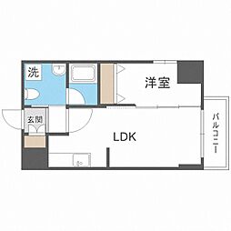 シティーコート北1条 1LDKの間取図画像