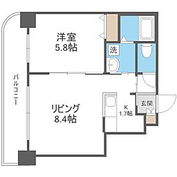 メトロサイド大通 1LDKの間取図画像