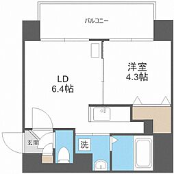 NorthPoints北円山 1DKの間取図画像