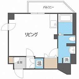 リオビスタ ワンルームの間取図画像