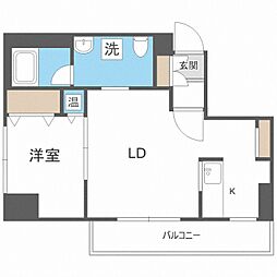 レシディア大通り西 1LDKの間取図画像