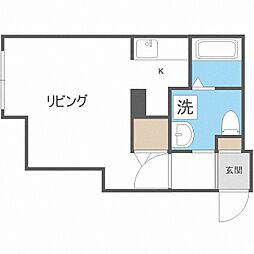 プレステージ札幌 1Kの間取図画像