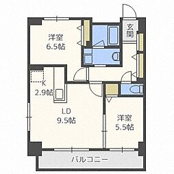 RESIDIAKITA-SANJO 2LDKの間取図画像