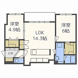 GALUSIA 2LDKの間取図画像