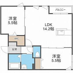 プラウド5・3 2LDKの間取図画像