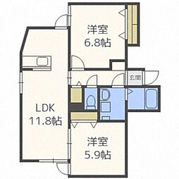 新札幌オリオン 2LDKの間取図画像