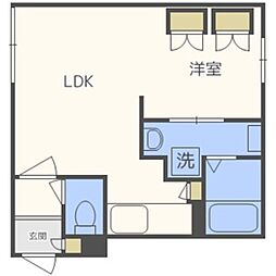 GRANDWOODKANON 1LDKの間取図画像