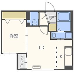 ヴェネーノ円山 1LDKの間取図画像
